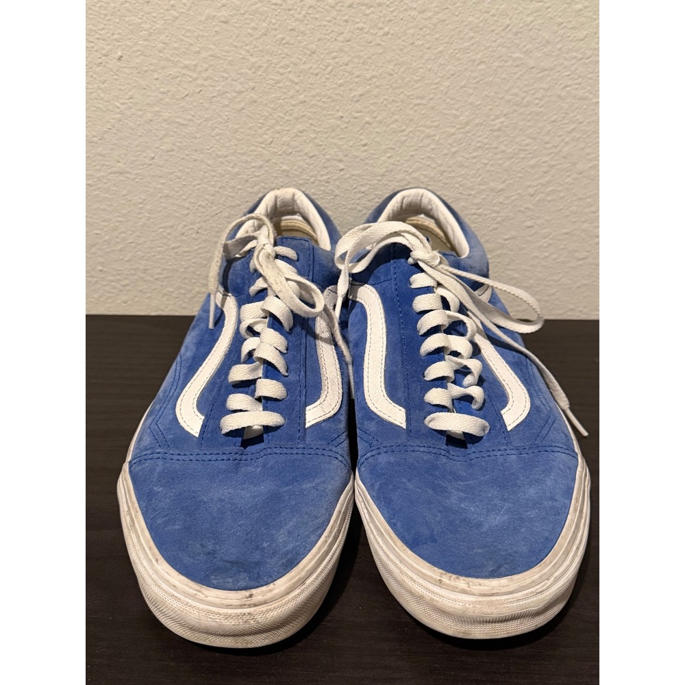 Vans Old Skool Blue Suede Low Top Skate Sneakers White Stripe